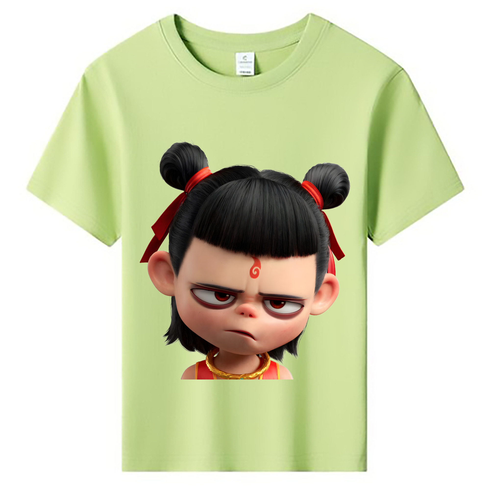 （画像用） Ne Zha 2 ナタ 魔童の大暴れ 綿100％キッズTシャツ（フロントプリント）